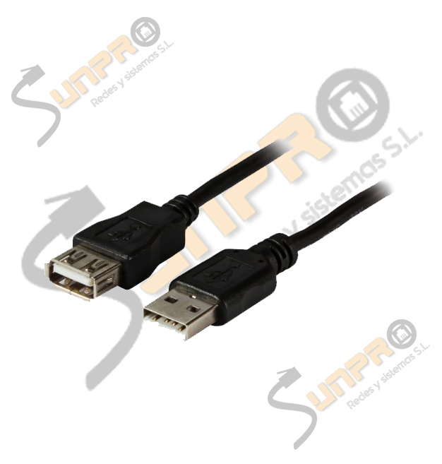 Cable extensor USB 2.0 mejorado tipo A M/H negro 1m.