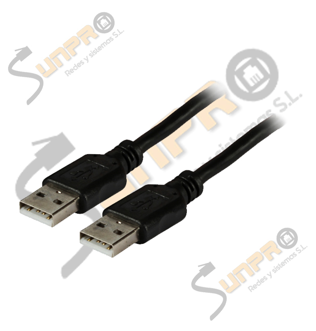 Cable USB 2.0 mejorado tipo A M/M negro 3m.