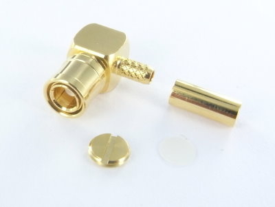 Conector Coaxial SMB pin H 90º crimpar Flex 2/RG179