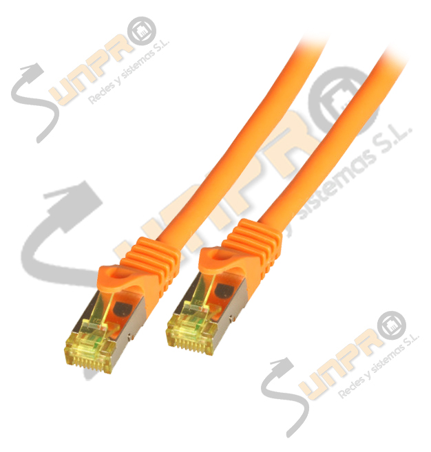 Latiguillo Cat.6A S/FTP con cable Cat.7 LSZH 15m. naranja