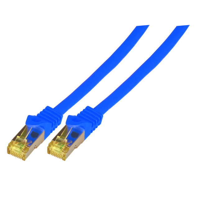 Latiguillo Cat.6A S/FTP con cable Cat.7 LSZH 0,25m. azul