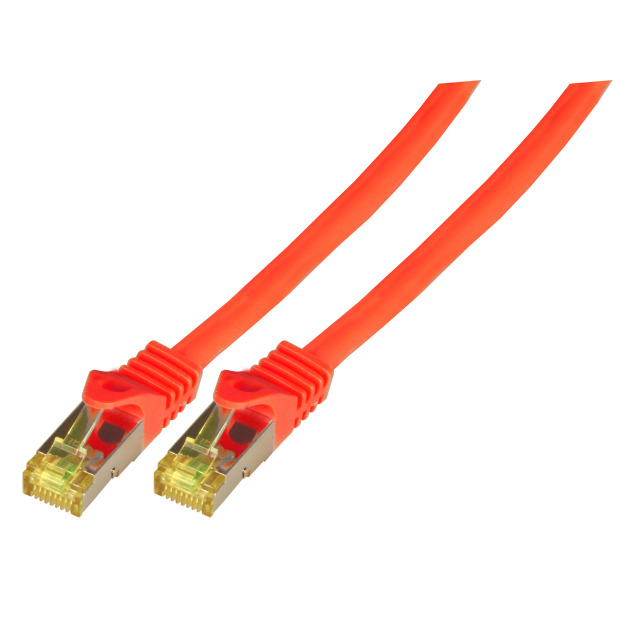 Latiguillo Cat.6A S/FTP con cable Cat.7 LSZH 10m. rojo