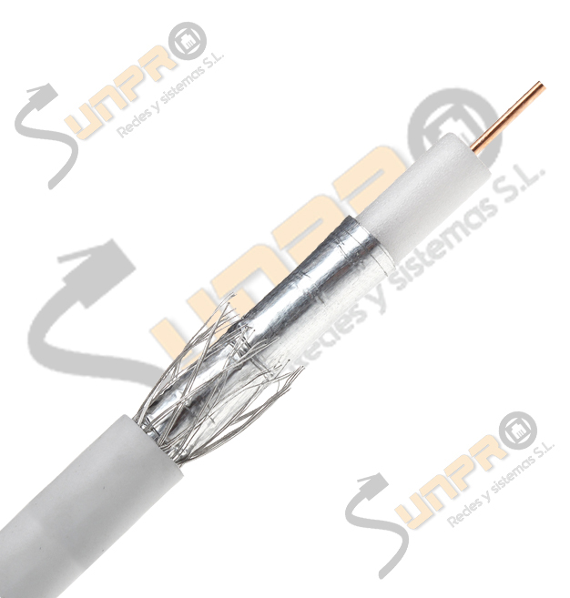 Cable coaxial RG6 blanco 100m.