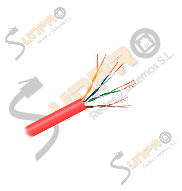 Cable Cat. 6 UTP LSZH Cca flexible 100m. rojo