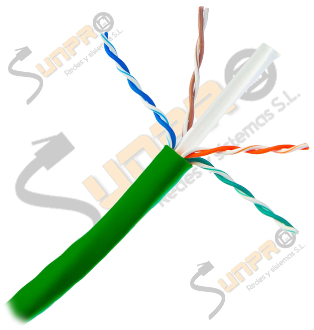 Cable Cat. 6 UTP LSZH Cca flexible 100m. verde