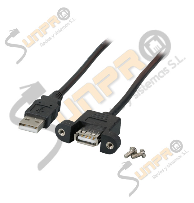 Cable extensor USB 2.0 tipo A M/H panel 0,5m