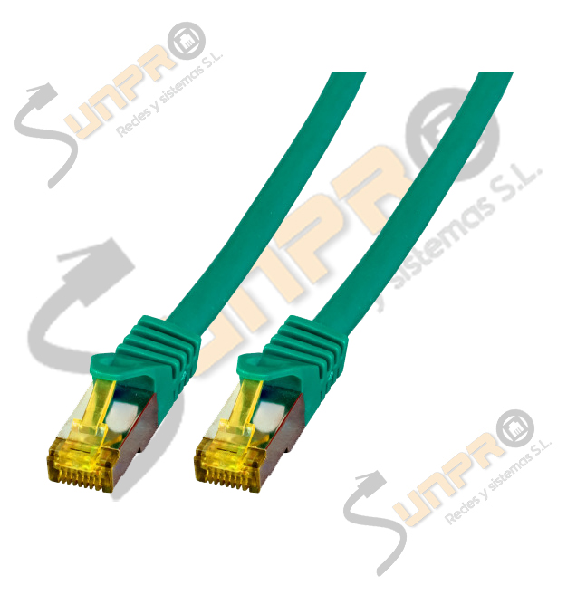 Latiguillo Cat.6A S/FTP con cable Cat.7 LSZH 1,5m. verde