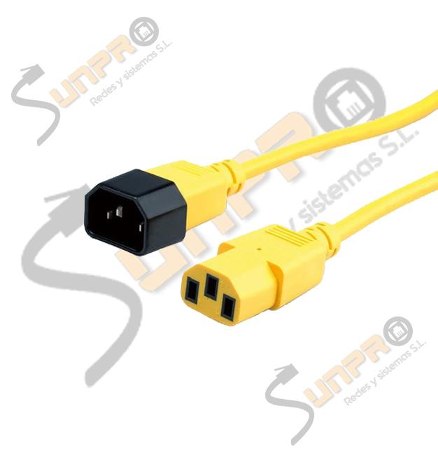 Cable de red C14 M/C13 H amarillo 3x0,75mm. 2m.