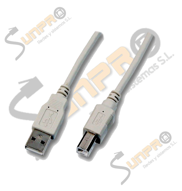 Cable USB 2.0 mejorado tipo A M/tipo B M gris 3m.