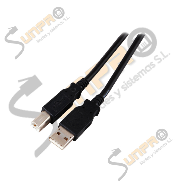 Cable USB 2.0 mejorado tipo A M/tipo B M negro 0,5m.