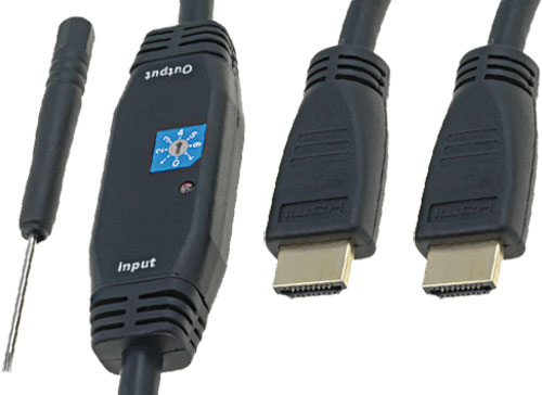 Cable HDMI tipo A M/M 20m. negro amplificado