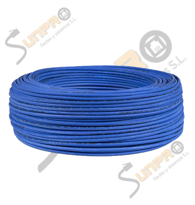 Cable Cat. 3 UTP sólido 2 pares 305m. azul