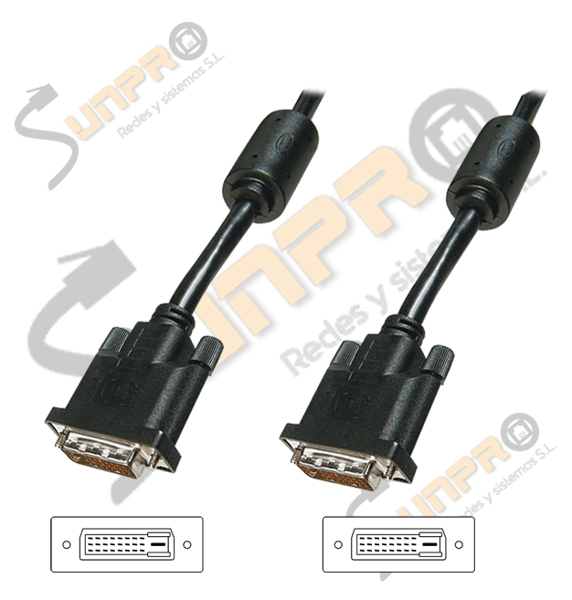 Cable DVI-D Dual Link 24+1 M/M 10m. con ferrita