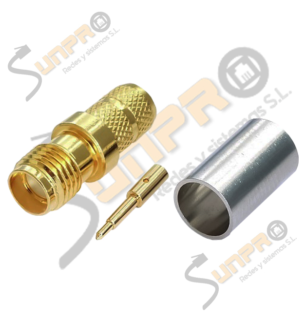 Conector Coaxial SMA RP H pin M crimpar RG58/223