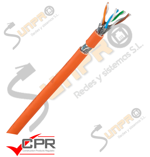 Cable INFRALAN Cat. 7 S/FTP LSZH rígido 500m naranja CPR Dca