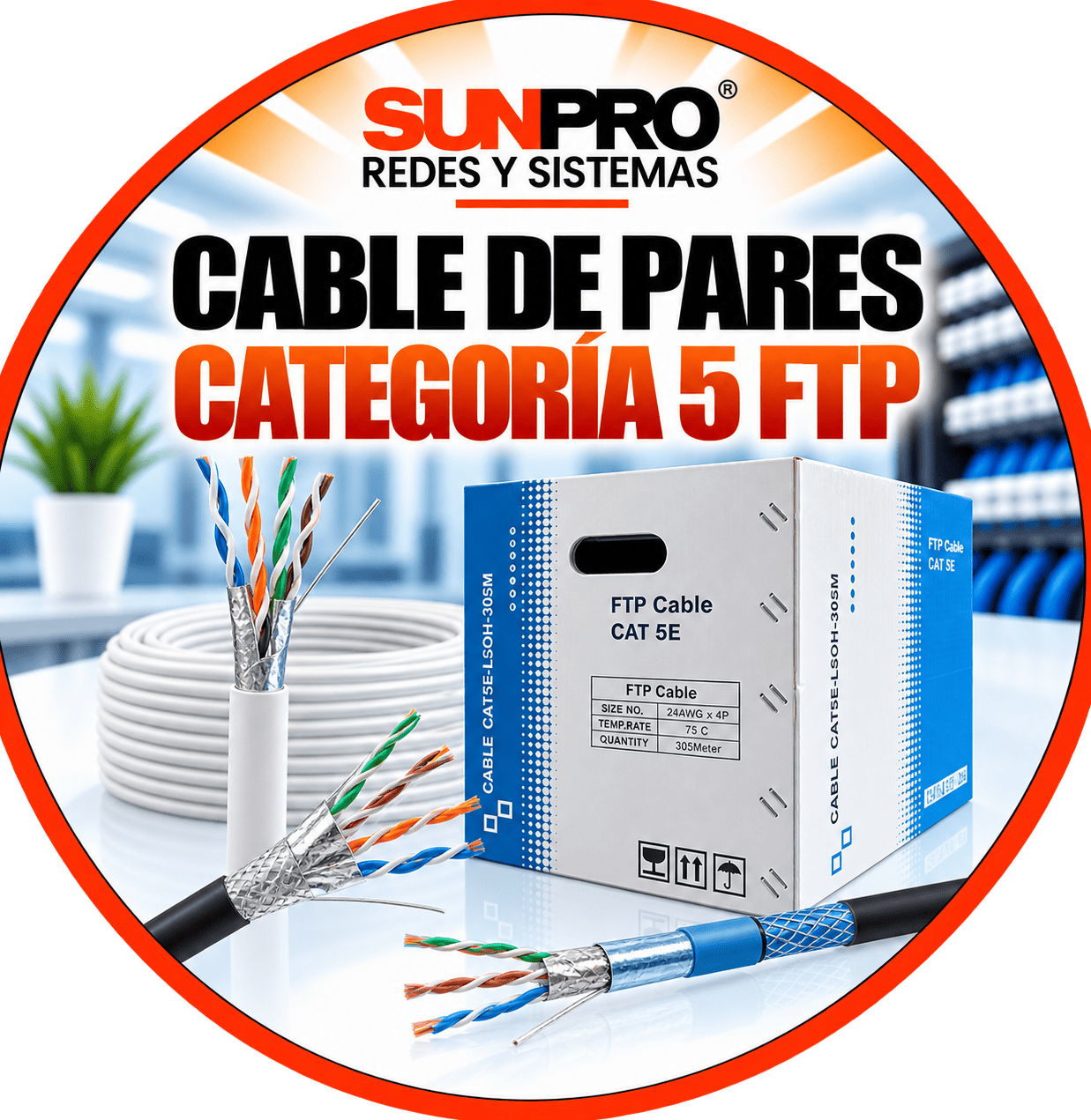 CABLE DE PARES CATEGORÍA 5 FTP